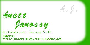 anett janossy business card